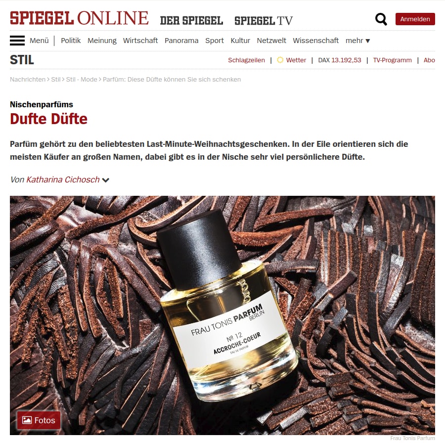 „Dufte Düfte“ bei Spiegel Online
